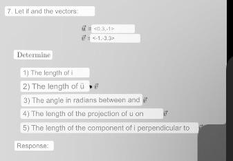 7. Let if and the vectors: \[ \begin{array}{l} \vec{u}=\langle 17.3 .1= \\ \vec{e}+\alpha-1.3 .3> \end{array} \] Determine 1)