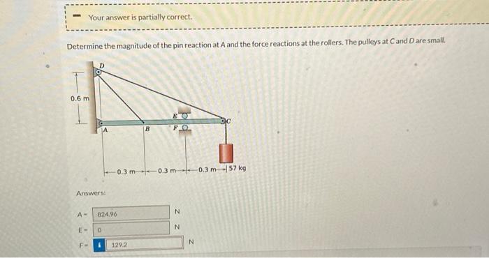 Solved Determine The Magnitude Of The Pin Reaction At A And | Chegg.com