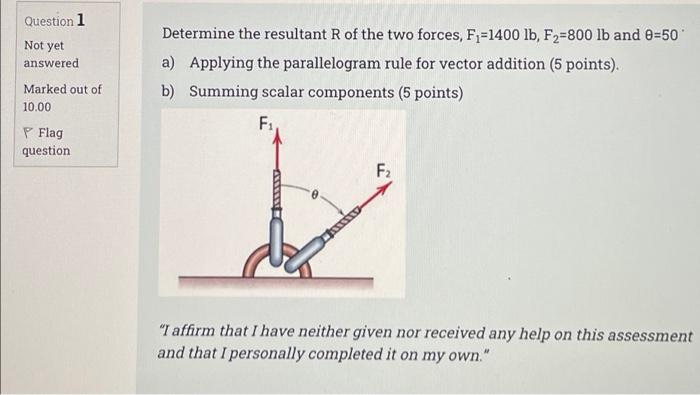 Solved Question 1 Not Yet Answered Determine The Resultant R | Chegg.com