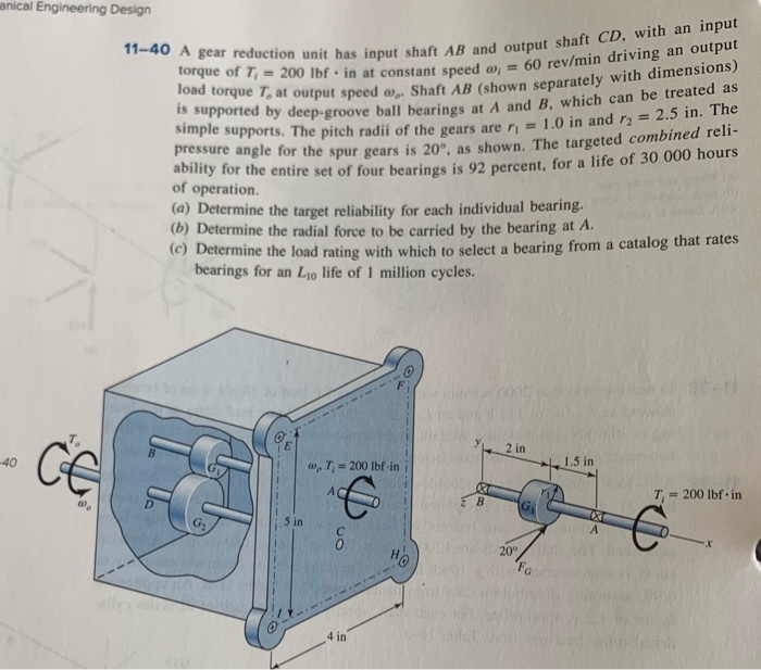 Solved Anical Engineering Design Haft Ab And Output Shaft Chegg Com