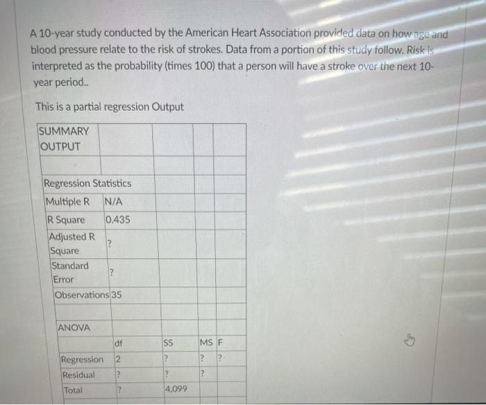Solved A 10-year study conducted by the American Heart | Chegg.com