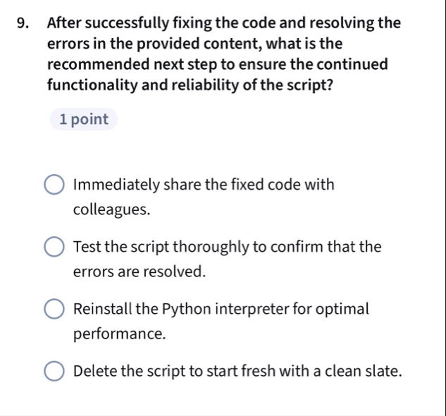 Solved After successfully fixing the code and resolving the | Chegg.com