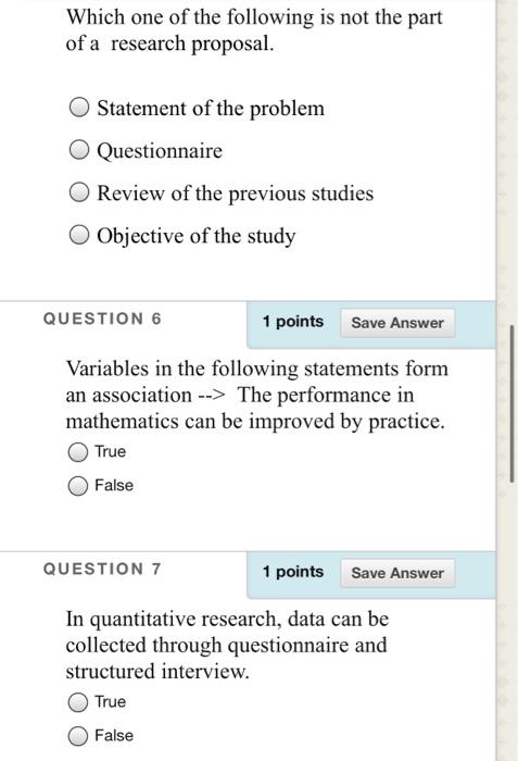 research proposals should not capture which of the following