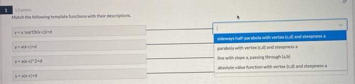 Solved 5 points Match the following template functions with | Chegg.com