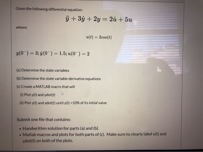 Solved Given The Following Differential Equation: + 3y + 2y | Chegg.com