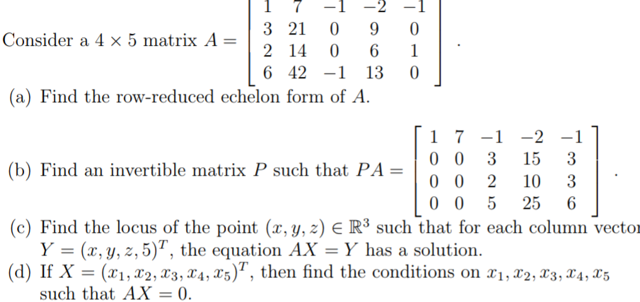 Solved Consider a 4×5 matrix | Chegg.com