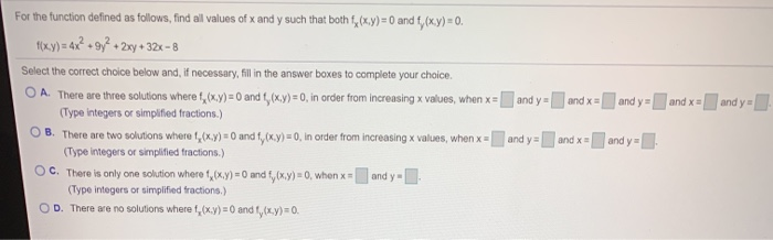 Solved For the function defined as follows, find all values | Chegg.com