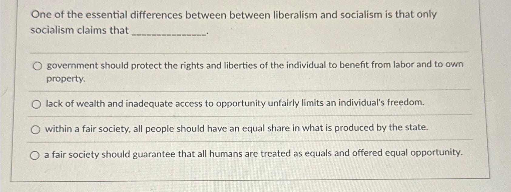 Solved One of the essential differences between between | Chegg.com