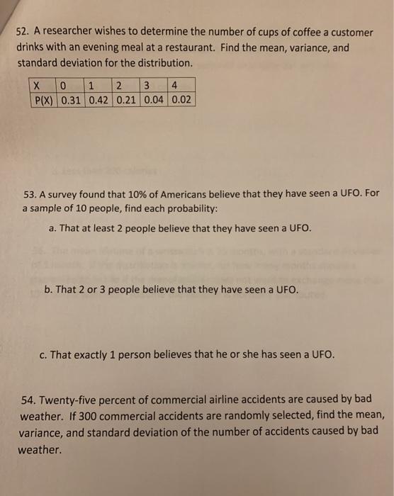 Solved 52. A researcher wishes to determine the number of | Chegg.com