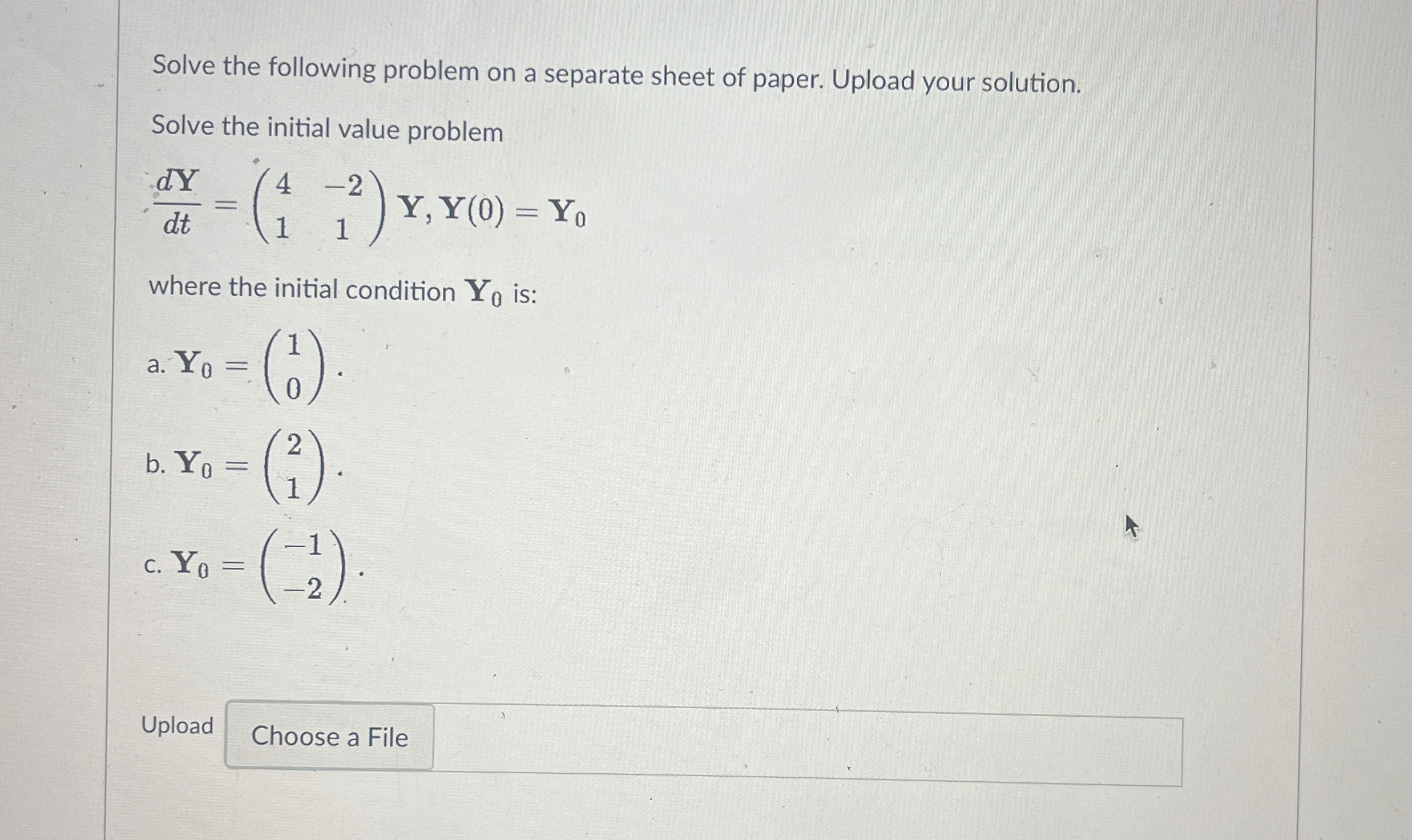 Solved Solve the following problem on a separate sheet of | Chegg.com