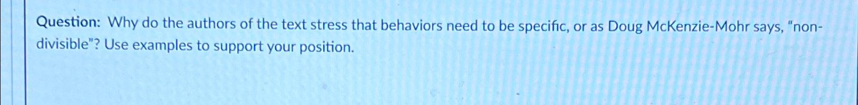 Solved Question: Why do the authors of the text stress that | Chegg.com