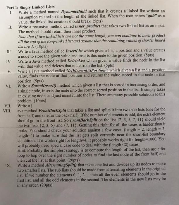 Solved write a java code the part I and II are related but | Chegg.com