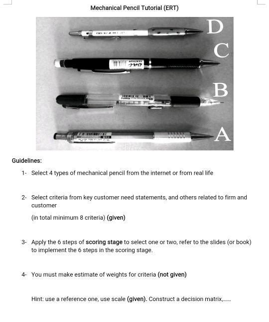 Mechanical Pencil Tutorial (ERT) mo Guidelines 1.