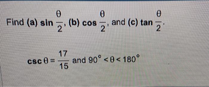 Solved Find sin2θ,cos2θ, and tan2θ. cosθ=53 and 0∘