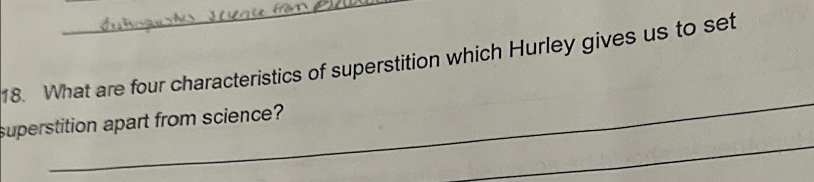 Solved What are four characteristics of superstition which | Chegg.com