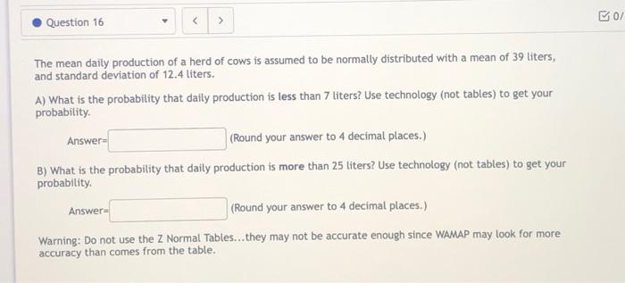 Solved Question 6 > For a standard normal distribution, | Chegg.com