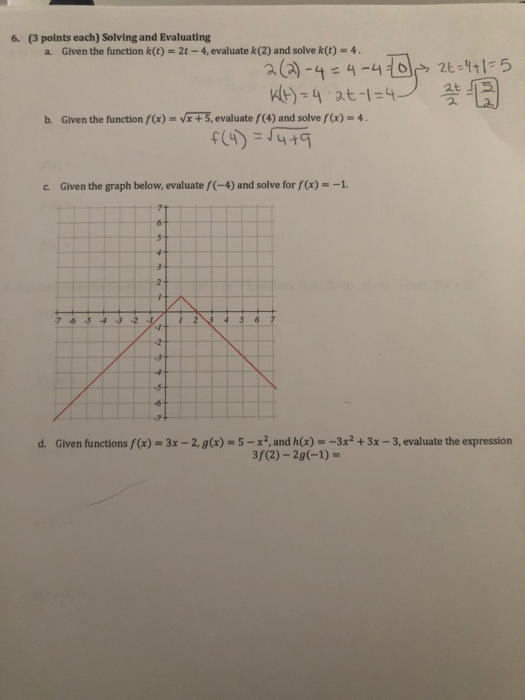 Solved 6 3 Points Each Solving And Evaluating A Given Chegg Com