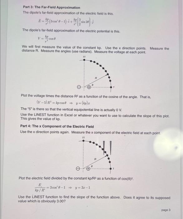 Lab 3 Electric Dipole Field and Potential Purpose The | Chegg.com