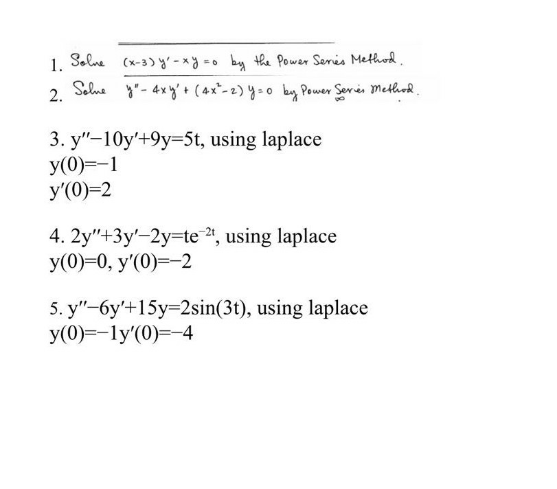 Solved 1 Solne 2 Solne X 3 Y Xy O By The Power Series Chegg Com