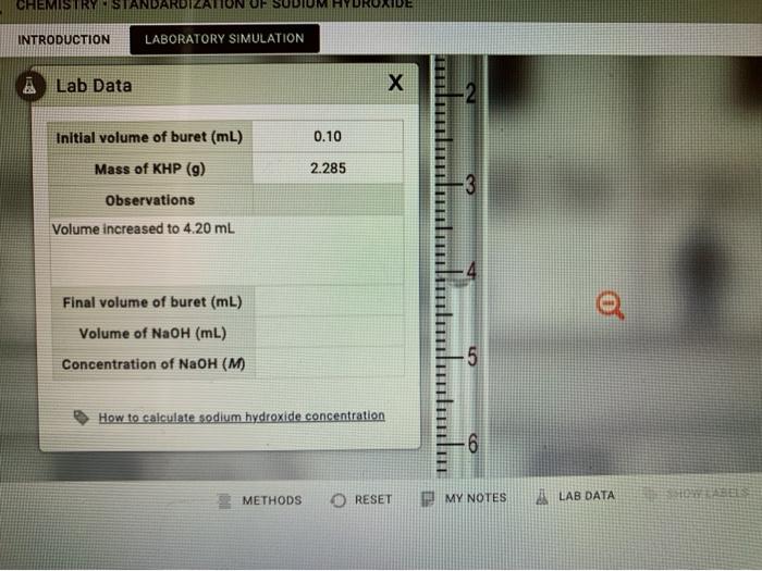 Solved 1.) find volume of buret (mL) 26.60 2.) volume of
