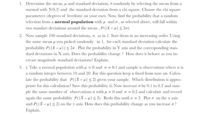 Solved 3. i) Take a normal population with u = 0 and o = 0.1 | Chegg.com