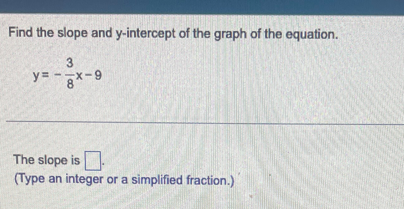 y 3 8x 9 slope