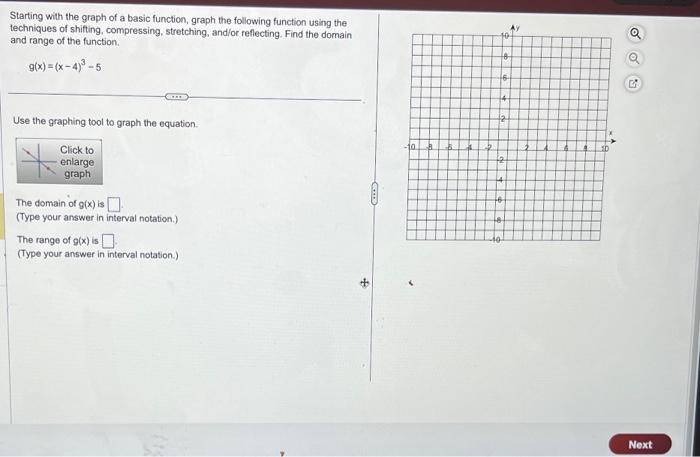 Solved Starting with the graph of a basic function, graph | Chegg.com