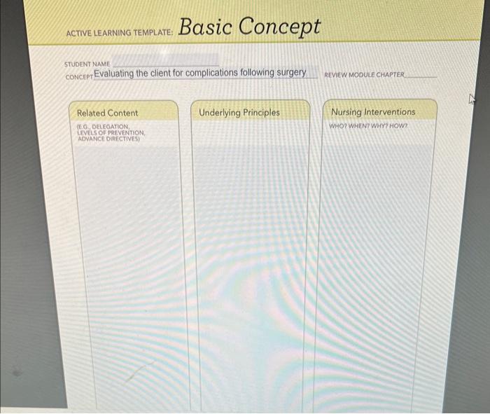 Solved active learning template: Basic Concept STUDENT NAME | Chegg.com