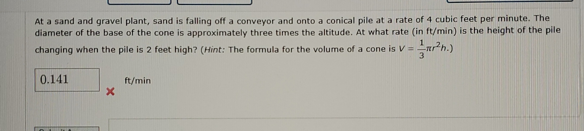 Solved At A Sand And Gravel Plant Sand Is Falling Off A Chegg
