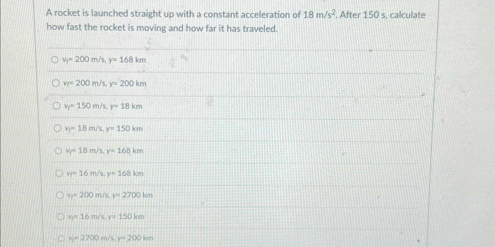 Solved A rocket is launched straight up with a constant | Chegg.com