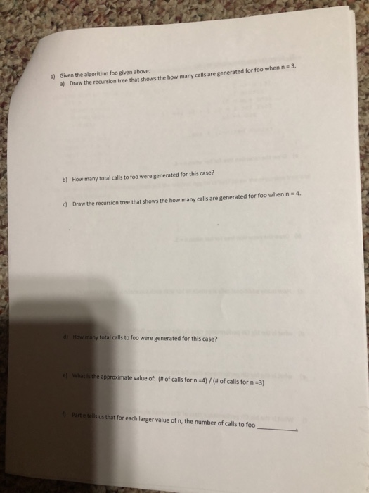 Solved Part Analysis Of Recursive Algorithms Is Somewhat Chegg Solved Part Analysis Of Recursive Algorithms Is Somewhat Chegg