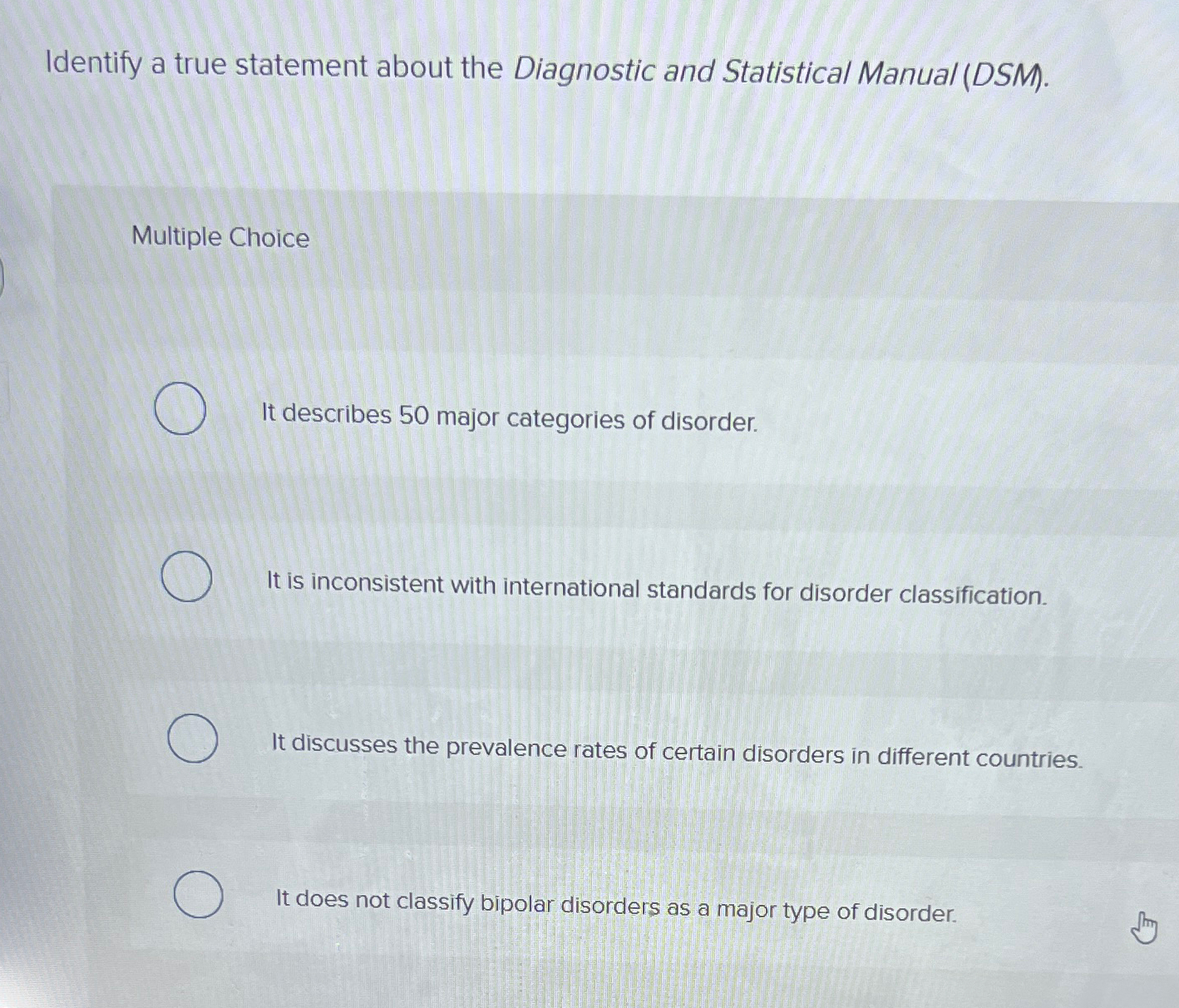 Solved Identify a true statement about the Diagnostic and | Chegg.com