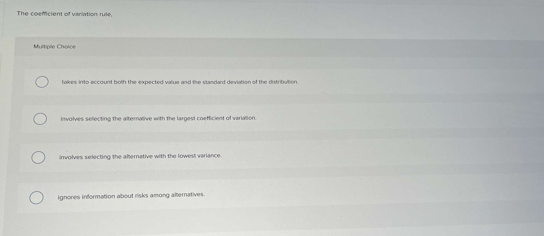 Solved The coefficient of variation rule,Multiple Choice | Chegg.com