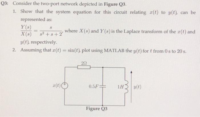 Solved Q3 Consider The Two Port Network Depicted In Figu Chegg Com