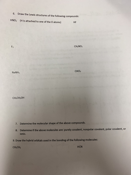 Solved 6. Draw the Lewis structures of the following | Chegg.com