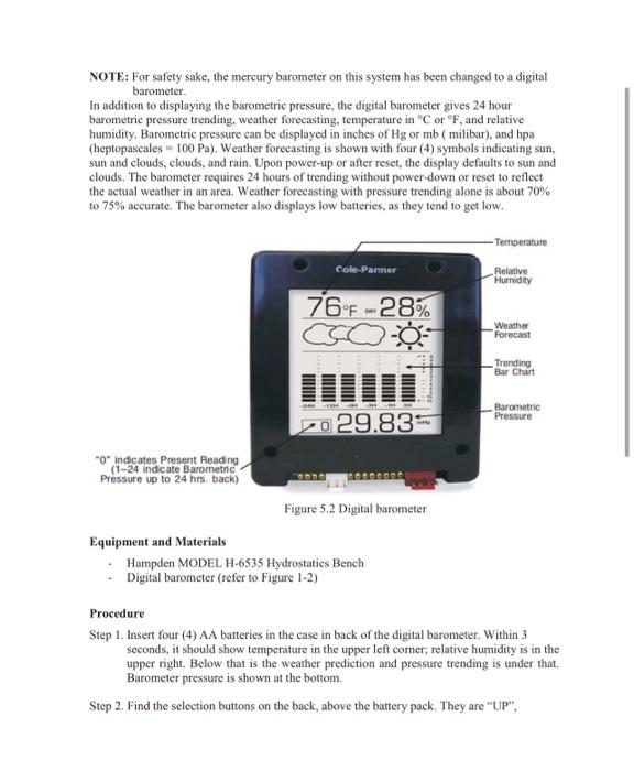 Digital Barometer with Boiling Point of Water —