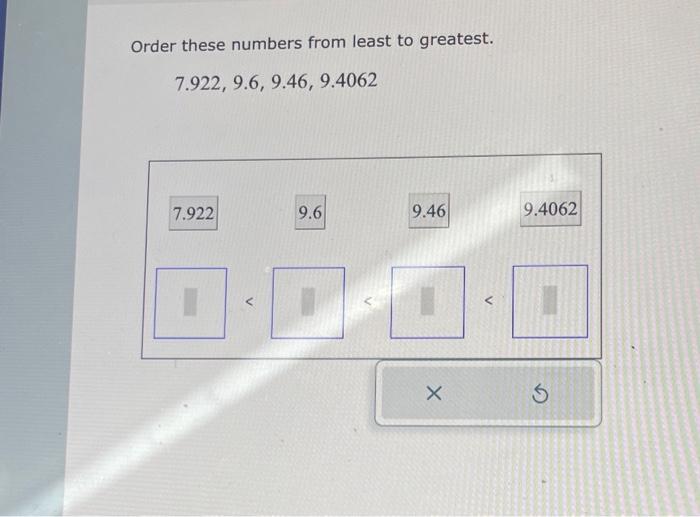 Solved Order these numbers from least to greatest. | Chegg.com