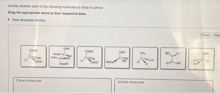 Solved Identify whether each of the following molecules is | Chegg.com