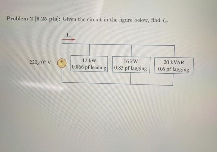 Solved Problem 2 (6.25 pts): Given the circuit in the figure | Chegg.com