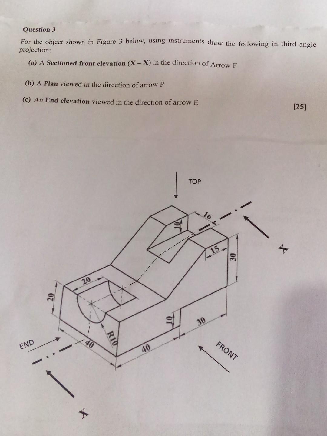 Solved Question 3 For The Object Shown In Figure 3 Below, | Chegg.com