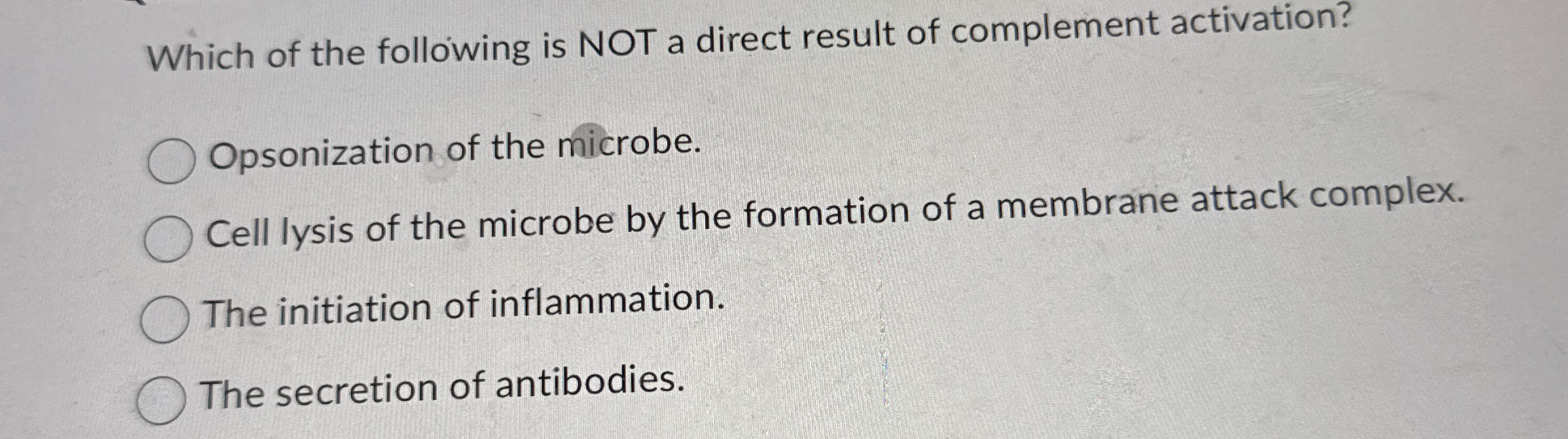 Solved Which of the following is NOT a direct result of | Chegg.com