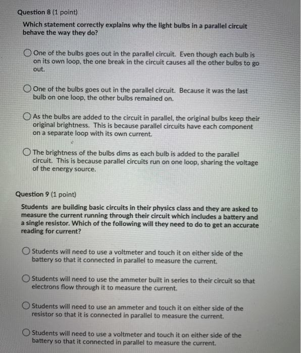 Solved Question 1 (1 point) As you add more resistors in | Chegg.com