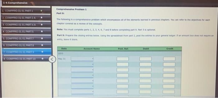 Solved 1-4 Comprehensive 1. COMPPRO.01.01. PART 1 Part 1 | Chegg.com