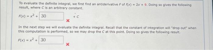 Solved To evaluate the definite integral, we first find an | Chegg.com