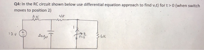 Solved (when switch Q4: In the RC circuit shown below use | Chegg.com