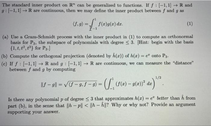 Solved The standard inner product on R™ can be generalized | Chegg.com