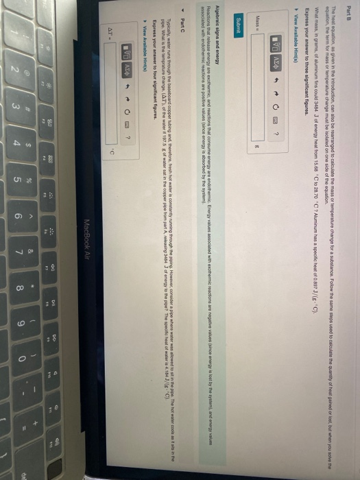 Solved Part The heat equation, as given in the introduction, | Chegg.com