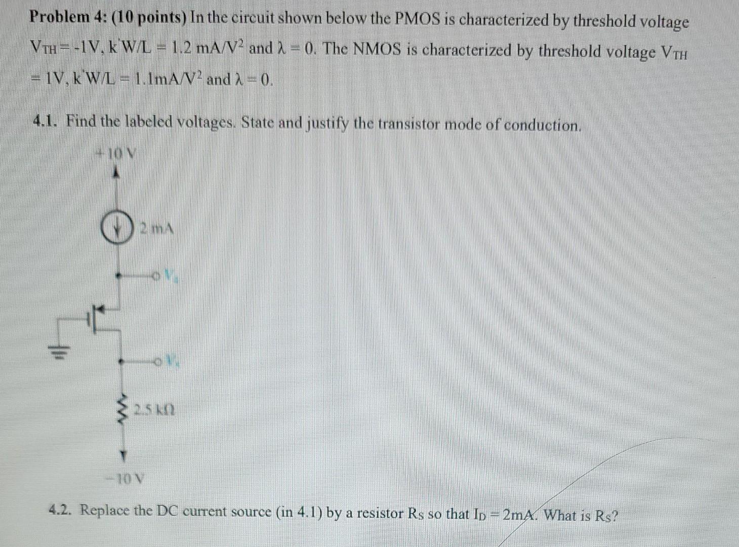 Solved Problem 4: (10 Points) In The Circuit Shown Below The | Chegg.com