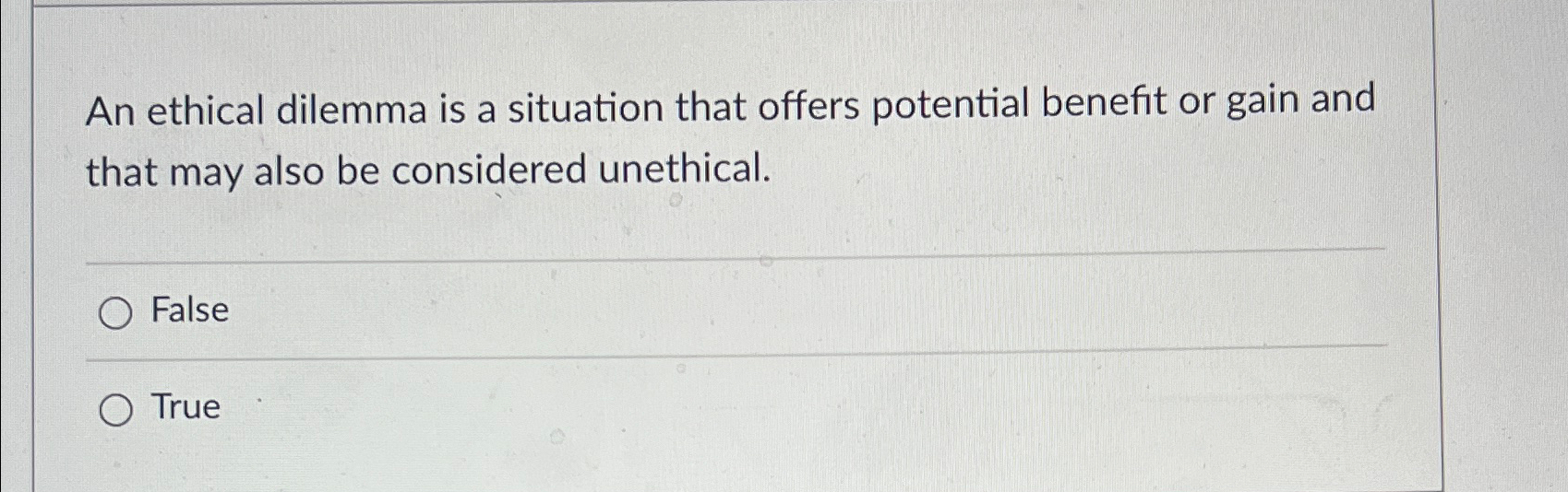 Solved An ethical dilemma is a situation that offers | Chegg.com