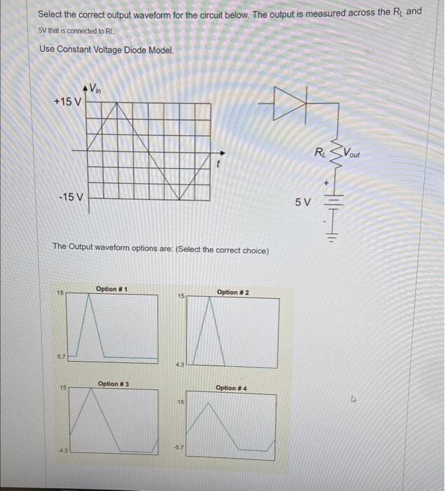 Solved Select The Correct Output Waveform For The Circuit 